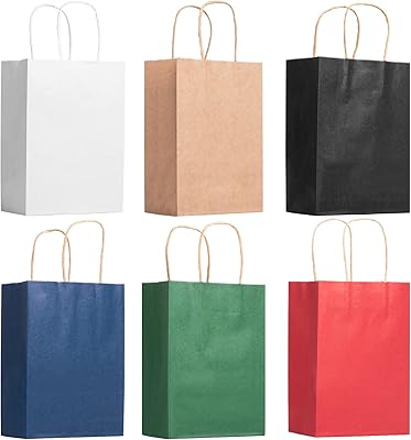 24 pieces of paper favorite bags, new set of kraft paper bags, united paper bags for birthday party, children's party, favorite bags, food bags, 8.25 x 5.9 x 3.15 inches (6 colors).. Need it fast? DIAYTAR Nigeria ships in just 5 to 8 days nationwide.