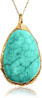 Dabia jewelry: unique turquoise bohemian necklace - real precious stone in sterling 925 silver - simple jewelry for women, 45 cm, silver sterling, turquoise.. Affordable luxury and fast service — only on DIAYTAR Nigeria.