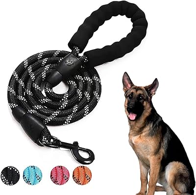Robust dog leaving for dogs with comfortable padded handle and highly reflective ropes for medium to large (black) dogs.. DIAYTAR NIGERIA transforms dreams into deliveries with our affordable prices and 5-8 day shipping.