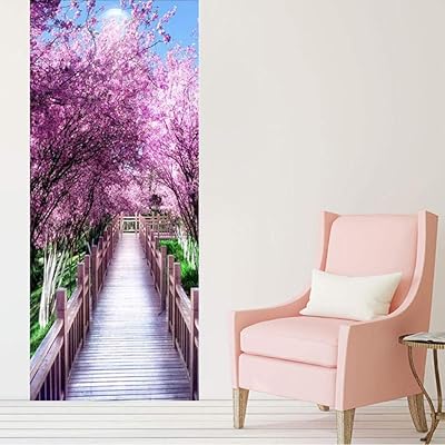 Yyzbjaoz sakura avenue landscape sticker 3D lounge wedding room water wallpaper waterproof house decoration wall wall sticker.. DIAYTAR NIGERIA delivers affordability and convenience to your doorstep within 8 days of purchase.