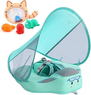 Non -inflatable swimming pool float for palimpist children 2021 with rigid -waisted umbrella and ring for swimming.. DIAYTAR NIGERIA transforms online retail with our affordable platform and dependable shipping service.