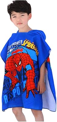 Oban sweet beach towel with children's hooded spiderman print.. Shop smart, shop DIAYTAR - Nigeria's most affordable e-commerce platform with nationwide delivery.