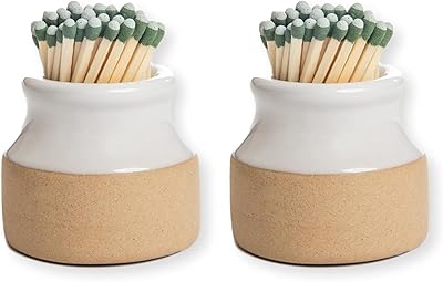 Dem's Home Striker Match set - Lot of 2 - White - (matches not included) - Ceramic matching support with paddle.. Nigeria shops with DIAYTAR — wide selection, fast shipping, and great value.