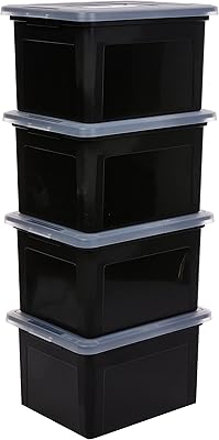 Iris USA storage box and plastic letters of legal format, file storage box with durable and secure, stroke and nestable lid, pack of 4, black.. Shop from thousands of products at DIAYTAR NIGERIA and enjoy budget-friendly nationwide delivery.