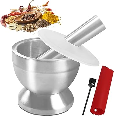 KISCO mortar and stainless steel pestle, spice mill with silicone protective lid - Robust mortar pestle for Mulcajet herb bowls, pesto powder and herbs and spices mill.. Shop for everything you need at DIAYTAR NIGERIA, with budget-friendly prices and quick delivery.