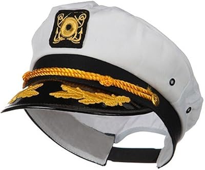 Adjustable sailor hat snapback yacht cattain, nautical hat, navy blue costume accessory (1 room), one room, unique size.. Experience shopping freedom with DIAYTAR NIGERIA's vast selection and 5-8 day nationwide delivery service.