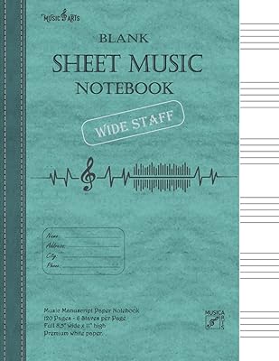 Virgin partition notebook | Large litter | Paper notes book for music manuscript | 120 pages - 6 worn by page | full 8.5 '' wide x 11 '' high | Premium ... for young musicians, for children and for school.. Shop without limits at DIAYTAR NIGERIA and receive your purchases at budget prices within the week.