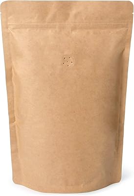 Kraft -zipper coffee bags with valve, 500 g, 16 oz, 1 lb (50 package).. Experience the ultimate in shopping convenience with DIAYTAR NIGERIA's vast catalog and 5-8 day delivery.