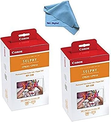 High capacity paper/ink set capacity cannon RP-108, 2 pieces, designed for Selphy CP910/CP820/CP1200 printers.. DIAYTAR NIGERIA puts thousands of products at your fingertips with affordable prices and delivery within a week.