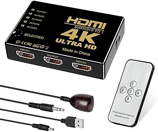 Switch HDMI 1080p 5 mini ports and infrared remote control - C1183.. DIAYTAR NIGERIA connects Nigerians with quality products at affordable prices, delivered in 5-8 days nationwide.