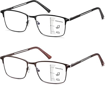 Leikee Multifocal reading glasses without lines for men, multifocal prescription glasses with blue light transmission, wide metal frame.. Experience the power of choice with DIAYTAR NIGERIA's extensive catalog delivered within the week.