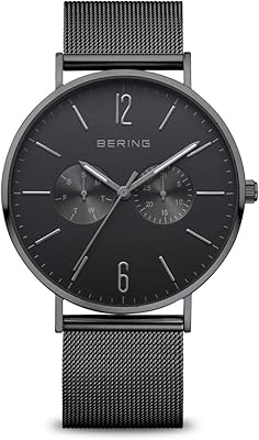 Bering quartz watch for men, analog display and stainless steel bracelet 14240-223, black.. Shop smarter with DIAYTAR Nigeria — affordable prices and a wide product range delivered in just 5 to 8 days.