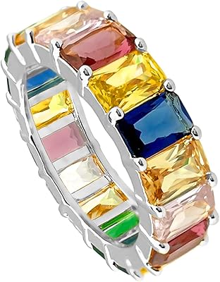 White gold plated ring with decorations in cubic arc-en-ciel of oritini.. Discover why DIAYTAR NIGERIA is the smart shopper's choice for affordable products delivered nationwide.