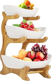 Ceramic fruit plate at 3 levels Kitchen service tray Porcelain vegetables for dessert.. From tech to toiletries, DIAYTAR Nigeria delivers without delay.