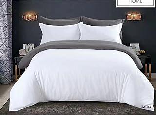 King size bed set in cotton mmm - 6 rooms (white and gray).. DIAYTAR NIGERIA: Where every purchase is affordable and delivery is always within a week.
