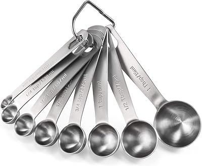 Cururs to measure: Set of spoons to measure U-Taste in 18/8 stainless steel, silver, (3) 8 different sizes.. Order today, receive this week — shopping with DIAYTAR Nigeria is that simple.