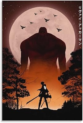 Art poster on canvas Levi Ackerman Beast Titan and Mural Art Print, modern gift posters for family room 12x18 inch (30x45 cm).. DIAYTAR NIGERIA: Connecting every Nigerian with quality products at prices everyone can afford.