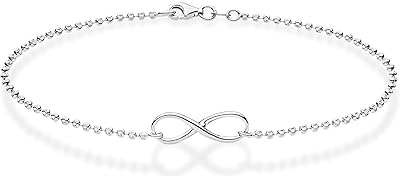 Ankle bracelet in infinite pearl Miabella in Sterling 925 silver for women and adolescent girls, choice of white or yellow, 10 ", made in Italy.. More than a store — DIAYTAR Nigeria is your shopping partner.