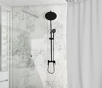 Bellatm matt black shower mixer, large set of double head bathroom bar, cascade design with modern solid lifting set.. DIAYTAR NIGERIA: Your trusted e-commerce partner with extensive product choices and affordable delivery.