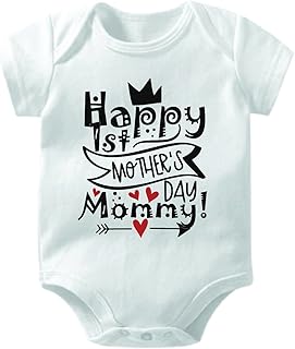 Baby Baby Mate Gift with Happy Mother Day print | Unisex white cotton barroter for the 1st Mother's Day | Baby babbeer for boys and girls, white, 6-12 months.. From daily deals to exclusive products — DIAYTAR Nigeria has you covered.