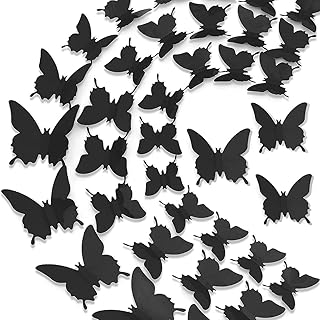Butterfly wall decoration sticker, castwave laminated wall stickers for bedroom, 3 sizes, durable wall decoration for living room, house party, 12 rooms, black.. DIAYTAR NIGERIA delivers more than products - we deliver affordable solutions within the week.