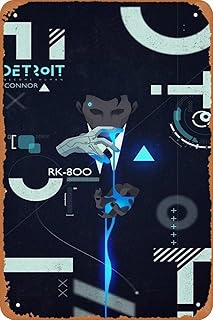 Shvieiaart wall decoration panel - Connor cover - Detroit Human Detroit poster - Metal panel Vintage appearance 8 x 12 inch, bar, artistic decoration Man Cave.. DIAYTAR NIGERIA: Where every Nigerian finds what they need at prices they can afford, delivered promptly.