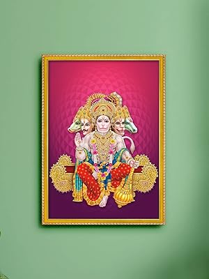 999store Peinture Photo Panchmukhi Hanuman Ji Avec Cadre Photo Temple/Panchmukhi Hanuman Mandir (11 x 8 pouces).. DIAYTAR Nigeria: Where affordability meets fast and reliable e-commerce service.