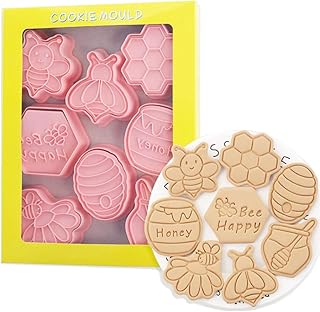 8 cute bee-shaped cookie cutters, cooking tools, set of cartoon cookies, kitchen tools, plastic cookie pads (bee bee).. DIAYTAR NIGERIA: Connecting Nigerians with their needs through affordable prices and 5-8 day shipping.