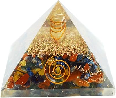 Orgone pyramid with 7 chakras for the treatment of Rivera Crystal Reiki stones.. Transform your online shopping experience with DIAYTAR NIGERIA's affordable and diverse marketplace.