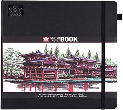 Sakura sketch notebook - 80 cream sheets, white pages, 21 x 29.7 cm.. DIAYTAR NIGERIA: Where affordability meets variety in Nigeria's most comprehensive online marketplace.