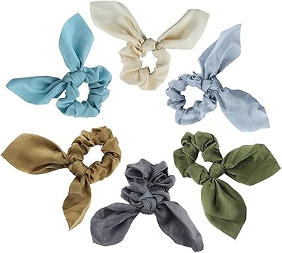 Hair butterfly knots, Elecdon 6 elastic pieces in soft silk satin for hair, rabbit earpiece, elastic ponytail, women's accessories.. DIAYTAR NIGERIA connects you with thousands of products at competitive prices, delivered within a week.