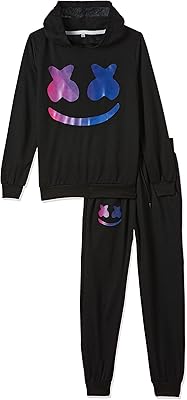 DJ Marshmello TWO TWO PIECES Fashion Digital Printing Round Col Color Hooded and foot beam Set of cotton clothing for children.. DIAYTAR NIGERIA: Connecting every Nigerian with quality products at prices everyone can afford.