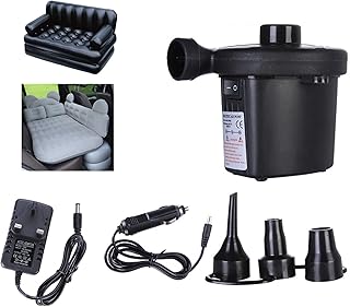 Portable electric air pump with 3 inflatable nozzles, perfect air mattress pump for outdoor campsite, pool inflatable boat, car toy for car and pneumatic bed.. DIAYTAR NIGERIA: Nigeria's answer to affordable online shopping with reliable 5-8 day delivery guarantee.