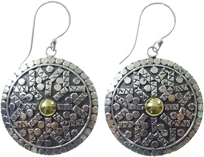 Pendant earrings handmade in silver sterling 925 real for women, authentic ethnic tribal boho modern fashion jewelry unique creator, jewelry of gift loops by craftsmen.. Shop from anywhere in Nigeria and receive your DIAYTAR purchases at affordable prices within a week.