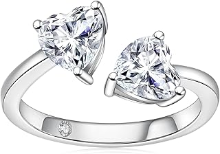 Adjustable Moissanite Ring in the shape of a heart 2cttw D.. DIAYTAR NIGERIA: Where smart shoppers find everything they need at prices they can afford.
