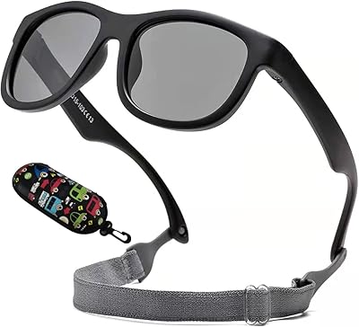 Flexible polarized sunglasses with UV protection for baby with adjustable strap for babies boys and girls from 0 to 36 months old, black.. Shop with purpose at DIAYTAR NIGERIA and receive your purchases at unbeatable prices within the week.