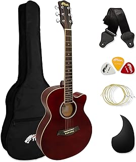 Acoustic guitar Tiger Size 3/4 - Small acoustic guitar in steel for 12 years and more with case, strap, spare strings and Plectre - Red.. Your everyday shopping companion, DIAYTAR NIGERIA offers unbeatable value with nationwide delivery.