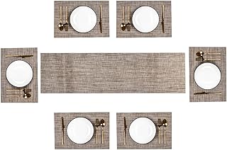Set of 6 tablecloths and faw do table sets, Bamboo pattern tablecloth in heat resistant PVC for farm table, kitchen, wedding, coffee, party decorations, brown.. DIAYTAR NIGERIA: Your affordable shopping destination with thousands of products delivered in days.