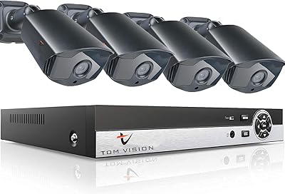 Security camera system 2K 4ch 2MP DVR Tomvision with 4 interior and exterior cameras 2.0MP IP66 Waterproof, domestic security P2P, night vision 100 feet, for the house and the company (4chkit (HDD remark), black).. DIAYTAR NIGERIA combines extensive variety with budget-friendly prices and prompt nationwide delivery.