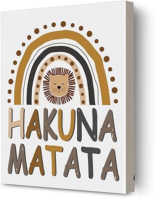 Wall paint on canvas framed with Hakuna Matata 12 "X 15" rainbow lion for wall and gift wall decoration.. Your e-commerce hub for everything — DIAYTAR Nigeria has you covered.