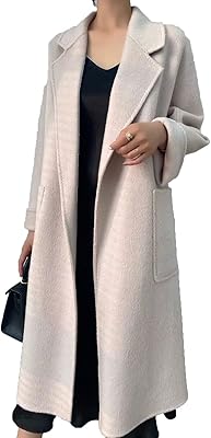 Vakkar Spring and Autumn Coat Woman Coat in Cashmere Woman Long Mantle in thin wool (Color: Hortel, Size: L).. Your digital shopping companion, DIAYTAR NIGERIA offers exceptional value with delivery in less than 8 days.