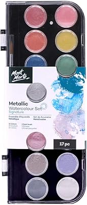 Set of metal watercolors Monte Marte, pearly paint, 17 pieces, 16 bright colors, 1 brush.. Shop smart, shop DIAYTAR — Nigeria’s trusted e-commerce site.