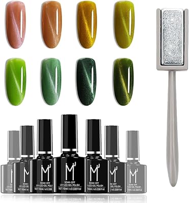 Gel nail polish kit - Nude glitter nail polish node chat varnish chat eye for beginners, creations of nail art diy at home (green + cat eye).. From big brands to everyday basics — DIAYTAR Nigeria has you covered.