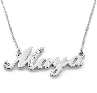 MAYA first name necklace - Personalized name chain 18 carat white gold plated with crystal, first name, gold plated necklace with name, gold plated, na.. Shop with confidence at DIAYTAR NIGERIA, offering thousands of products with budget-friendly shipping.