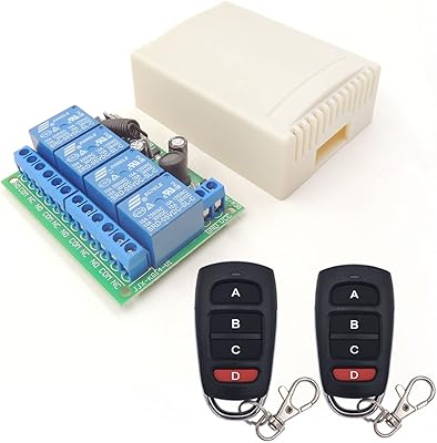DC 12V 24V 24V wireless switch DC 6-30V 10A Radio Fresh Radio Relay 4-channels 433 MHz with 2 RF transmitters for garage doors and awning lights.. DIAYTAR NIGERIA brings affordable shopping solutions to every corner of Nigeria in just 5-8 days.