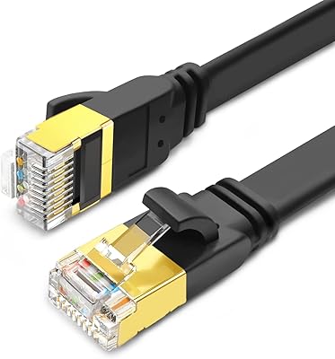 Yauhody ethernet cable 0.5 m LAN Flat Cable Cat 8 Short High Speed ​​40 Gbit/S 2000 MHz Internet Network RJ45 S/FTP Ethernet Double Blinding Cable For WiFi router, Laptop Player, Switch, HUB (Black, 0.5 m).. DIAYTAR NIGERIA: Your trusted marketplace that combines variety, affordability and reliable shipping.