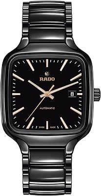 Automatic watch Rado True Square with ceramic bracelet - black, 21 model R27078162, black, watch.. DIAYTAR NIGERIA transforms online retail with our affordable platform and dependable shipping service.