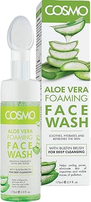 Foaming cleaner for the Cosmo Skin Care face with aloe vera extract to soothe, hydrate and refresh the skin, integrated brush 175 ml, for men and women, in depth cleaning, face cleanser, for all skin types.. Discover more ways to save — every day on DIAYTAR Nigeria.