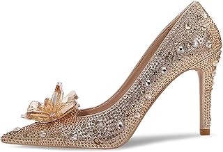 Wedding pumps with high heels and pointed ends for women, elegant, sparkling, rhinestones, sexy ball shoes to put on, Doré-3.54 \ ", 9.. Shop across boundaries with DIAYTAR NIGERIA's comprehensive platform and budget-friendly delivery.