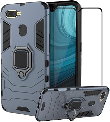 Shock -resistant hybrid protection cover, second spring, with tempered glass screen protector for Oppo A5S, navy blue.. DIAYTAR NIGERIA: Your affordable marketplace with reliable 5-8 day shipping across Nigeria.